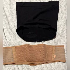 Black and Tan Maternity belly bands.